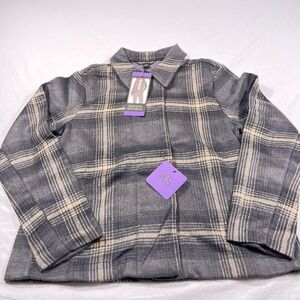Banana Republic Shirt Jacket Gray Plaid Button Front Women's XS Shacket New